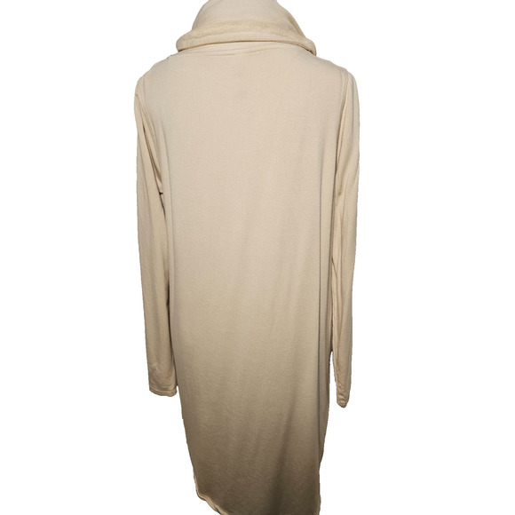Mono B Womens Tan Fleece Inside Longline Cardigan Sweater Shawl Collar Medium M - Picture 4 of 5